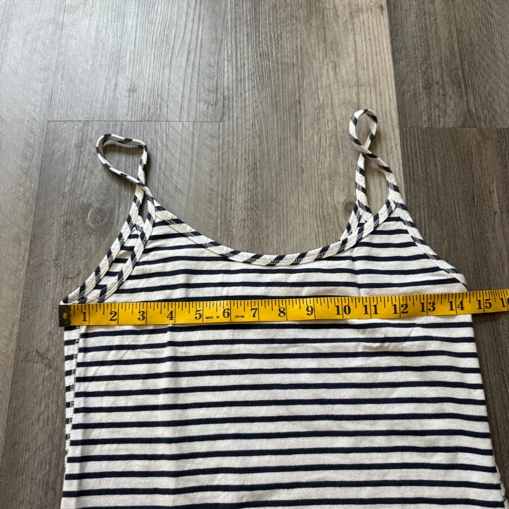 Abercrombie & Fitch Long Tank Navy White Stripe XS Stretchy - Image 9