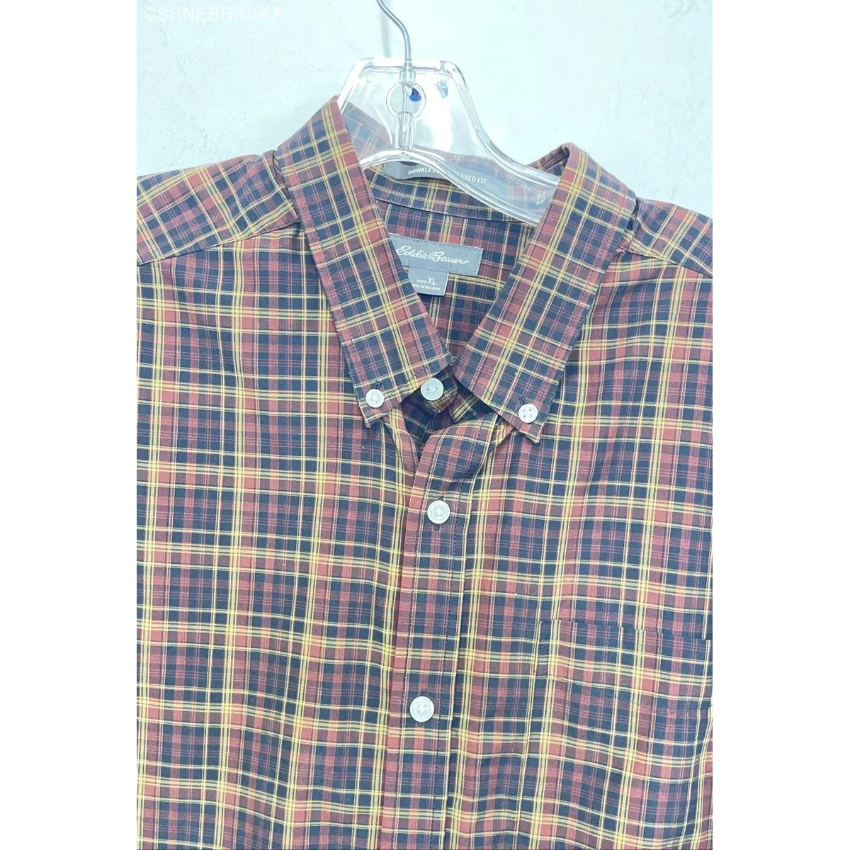 Eddie Bauer Multicolor Plaid Button Down‎ Long Sleeve Shirt Size XL - Image 3