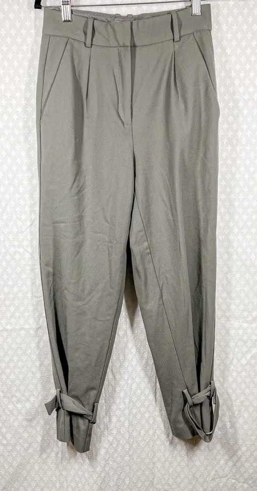 Aritzia Babaton Green Gray Wool Blend High Rise Taper Trouser Pants - Image 1