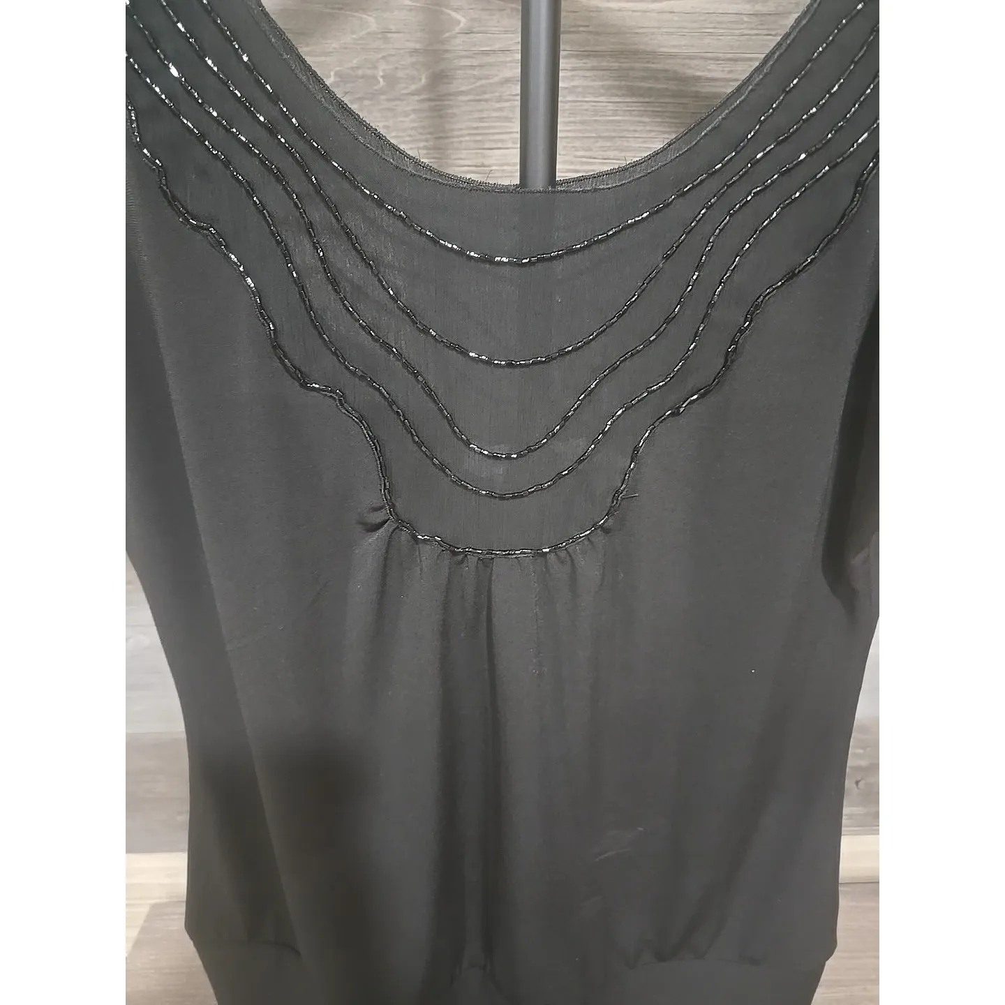 White House Black Market Black Sequence Dressy Sleeveless Tank Top Size Small... - Image 2