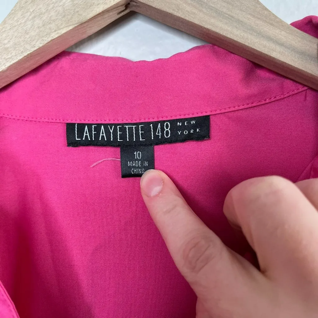 Lafayette 148 New York Womens fuchsia Pink Button - Image 8