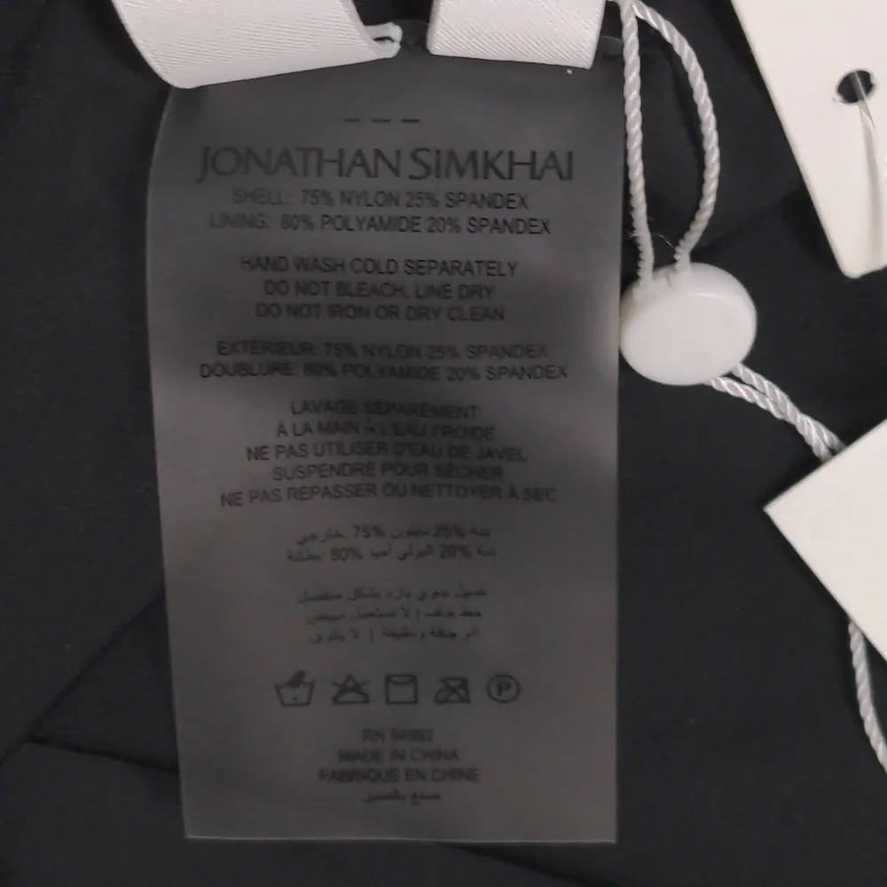 Jonathan Simkhai Signature Emmalynn Bikini Bottom Black Crisscross M New Size M - Image 4