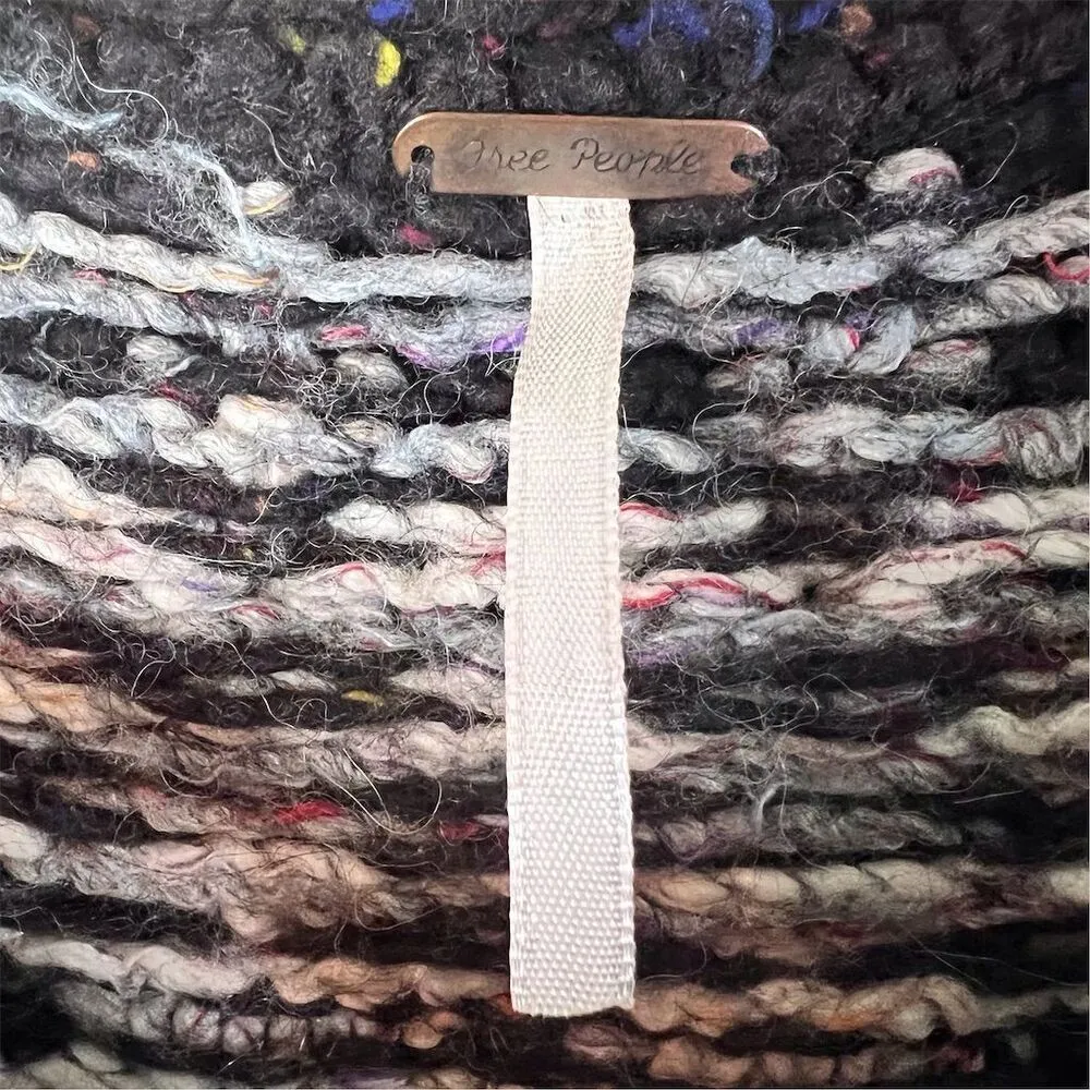 Free People Love Bug‎ Lace Up Womens Size Small Nordic Fair Isle Wool Bl Sweater - Image 5