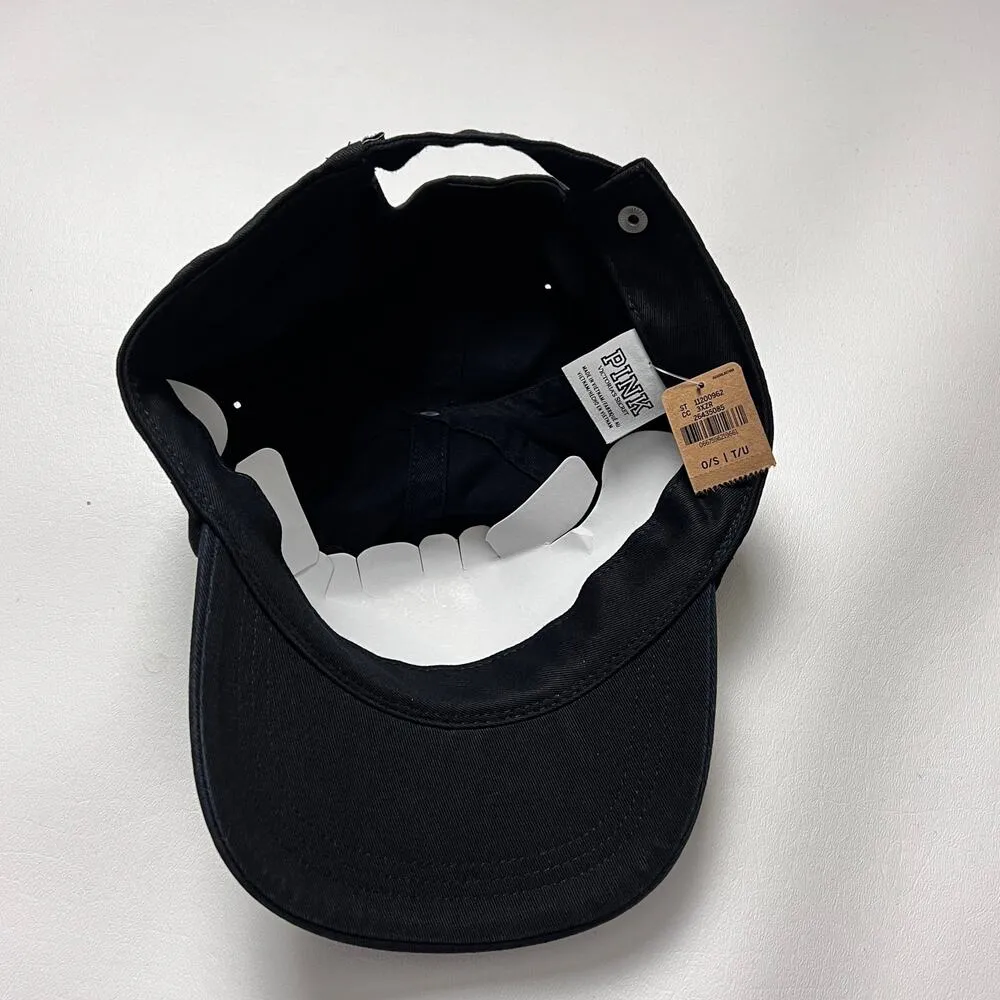 PINK Women’s Black Baseball Logo Hat NWT - Image 5