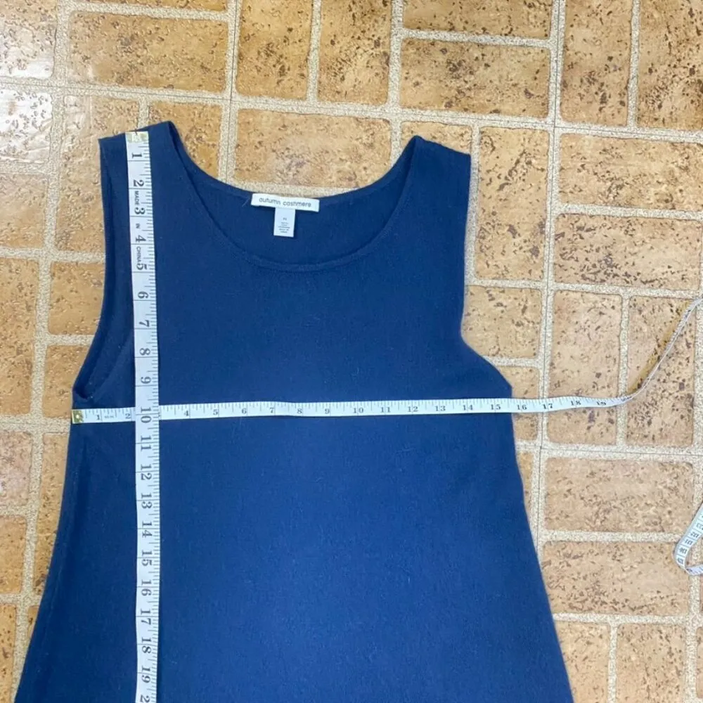 Autumn Cashmere 100% Cashmere Blue Sleeveless Sweater Dress - Image 6