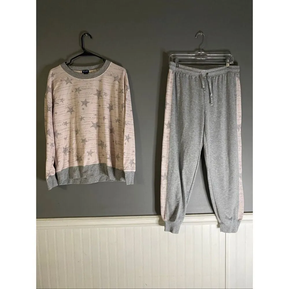 Splendid Star Crew Neck Sweater Pajama Pants Set Size Large - Image 3