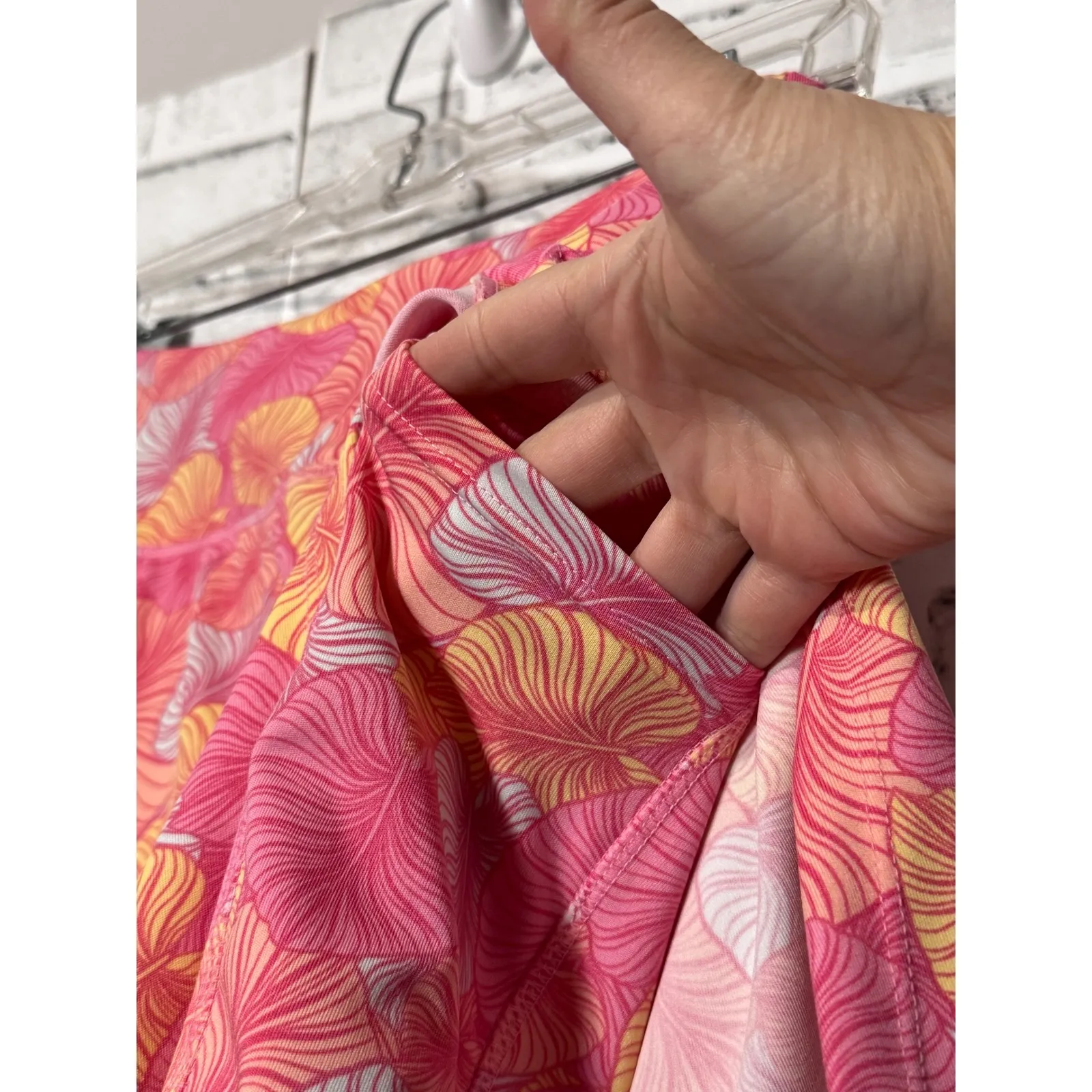 Women's Pink Floral Leaf Print Active Skirt Athletic Skort Tennis Golf Workout S Size M - Image 3