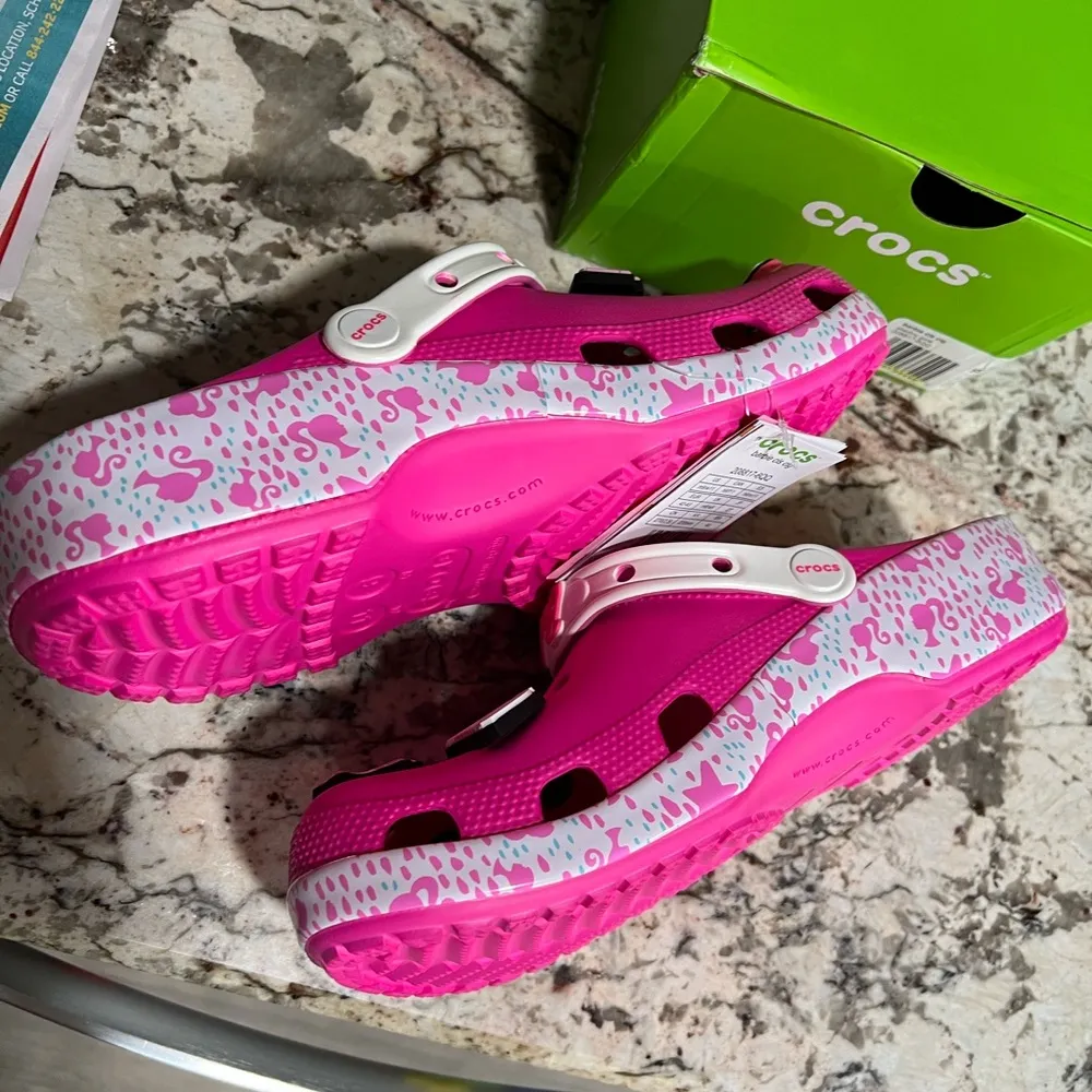 Brand New Barbie Crocs Electric Pink 208817 - Image 5