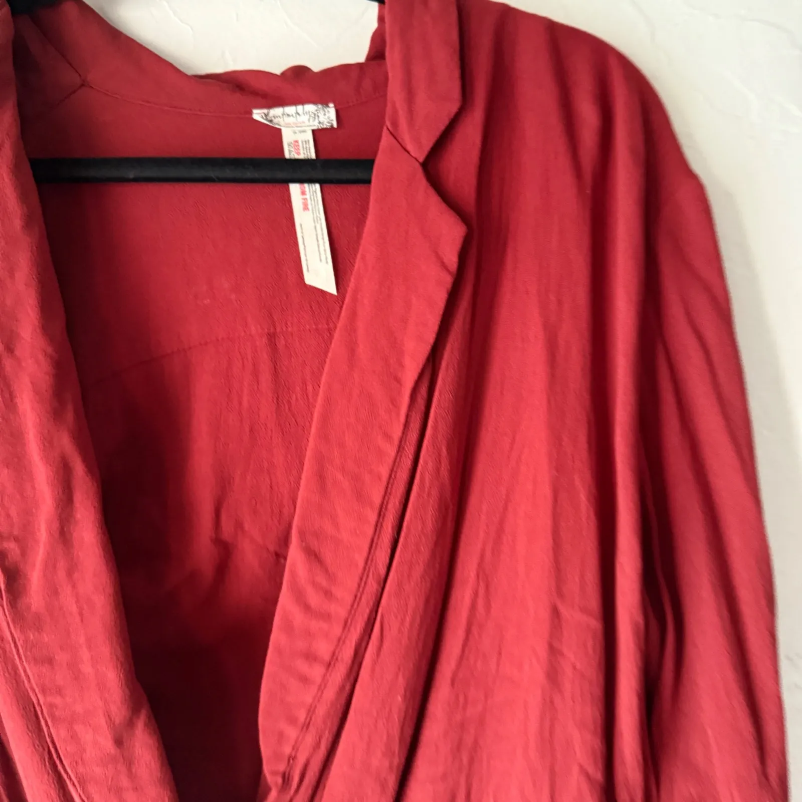 Intimately Free People Red Lace Plunging Neckline Bodysuit XS Festival Boho - Image 4