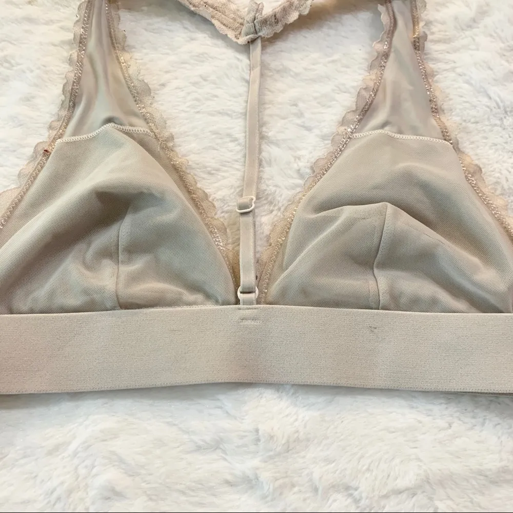Victoria’s Secret PINK Sexy Nude Lace Wireless Bralette Triangle Bra Size Small - Image 5