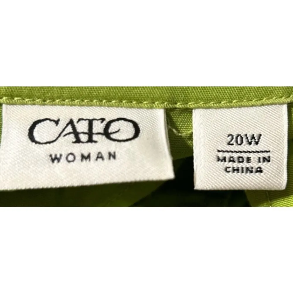 Cato Woman Short Sleeve Jacket Green Button Up & Black Tie Zip Up Skirt Size 20W - Image 4