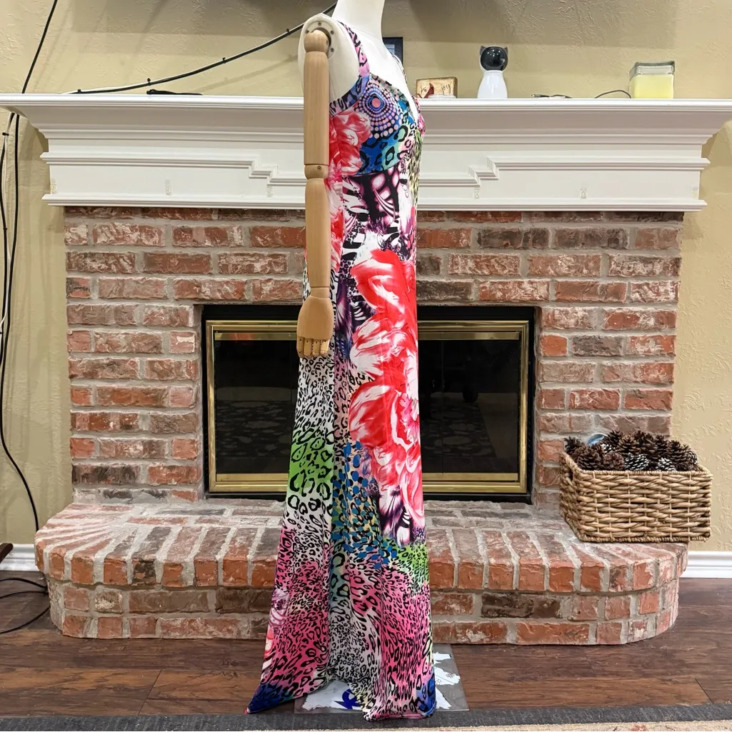 Y2K multipatterned Animal Print & Floral Maxi Dress / S / Excellent condition Red - Image 4