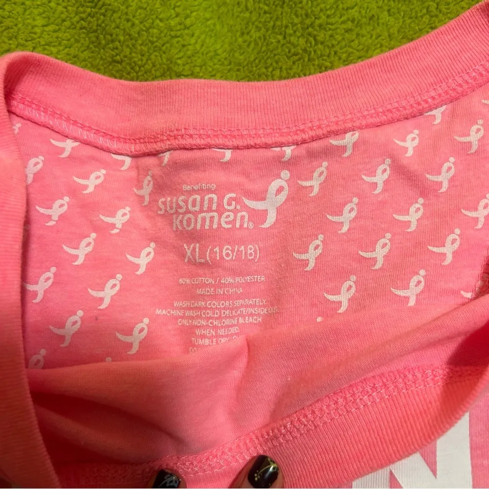 Pink for the Cure shirt/ breast cancer awareness shirt Susan G Komen Size XL - Image 3