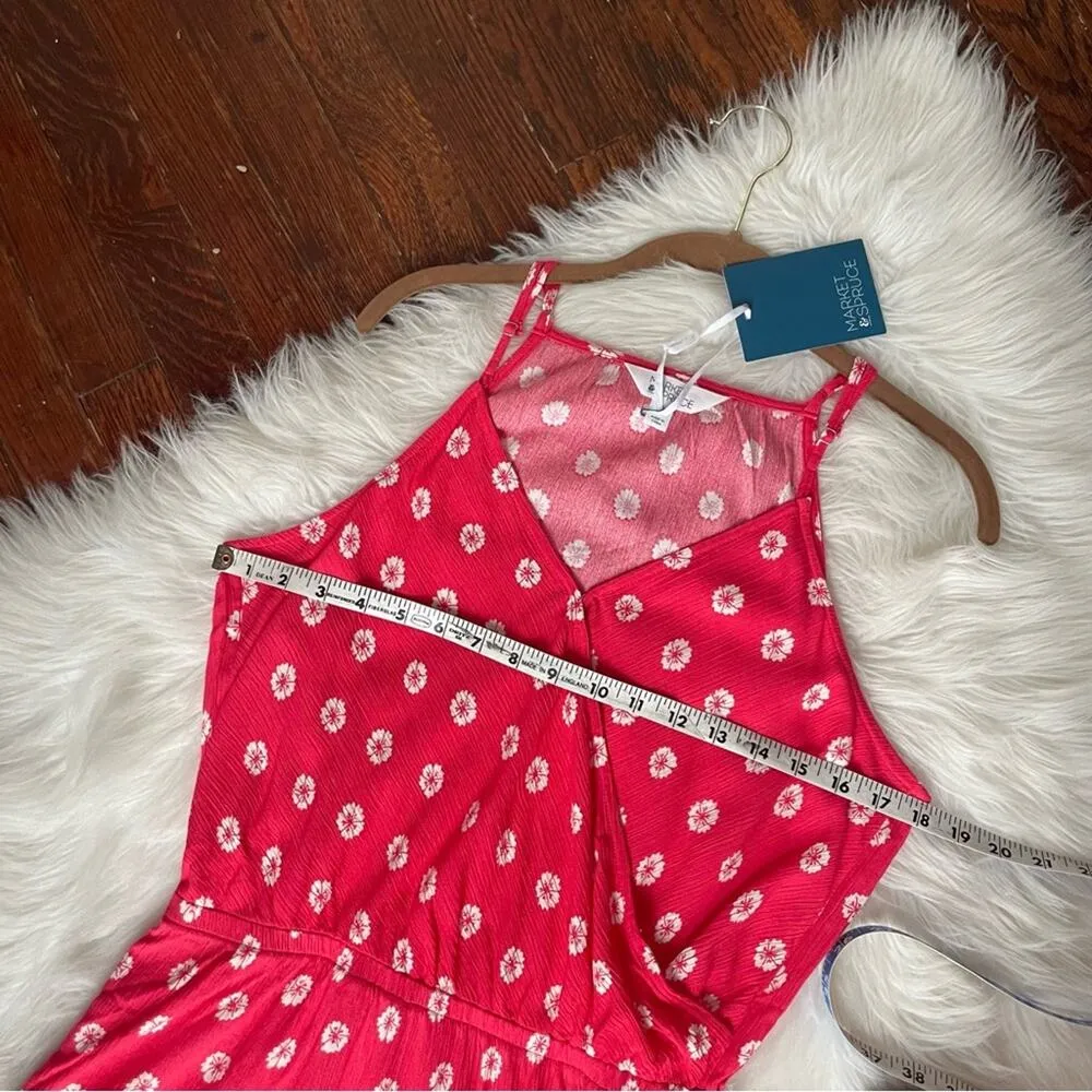 Market & Spruce Summer Crinkle Dress NWT Liliana Surplice - Image 4