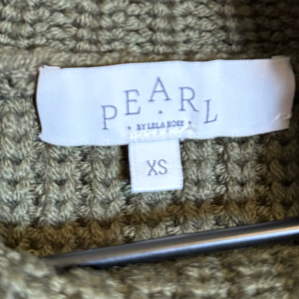 Pearl by Lela Rose 100% Wool Sleeveless Turtleneck Sweater Green Size XS - Image 3