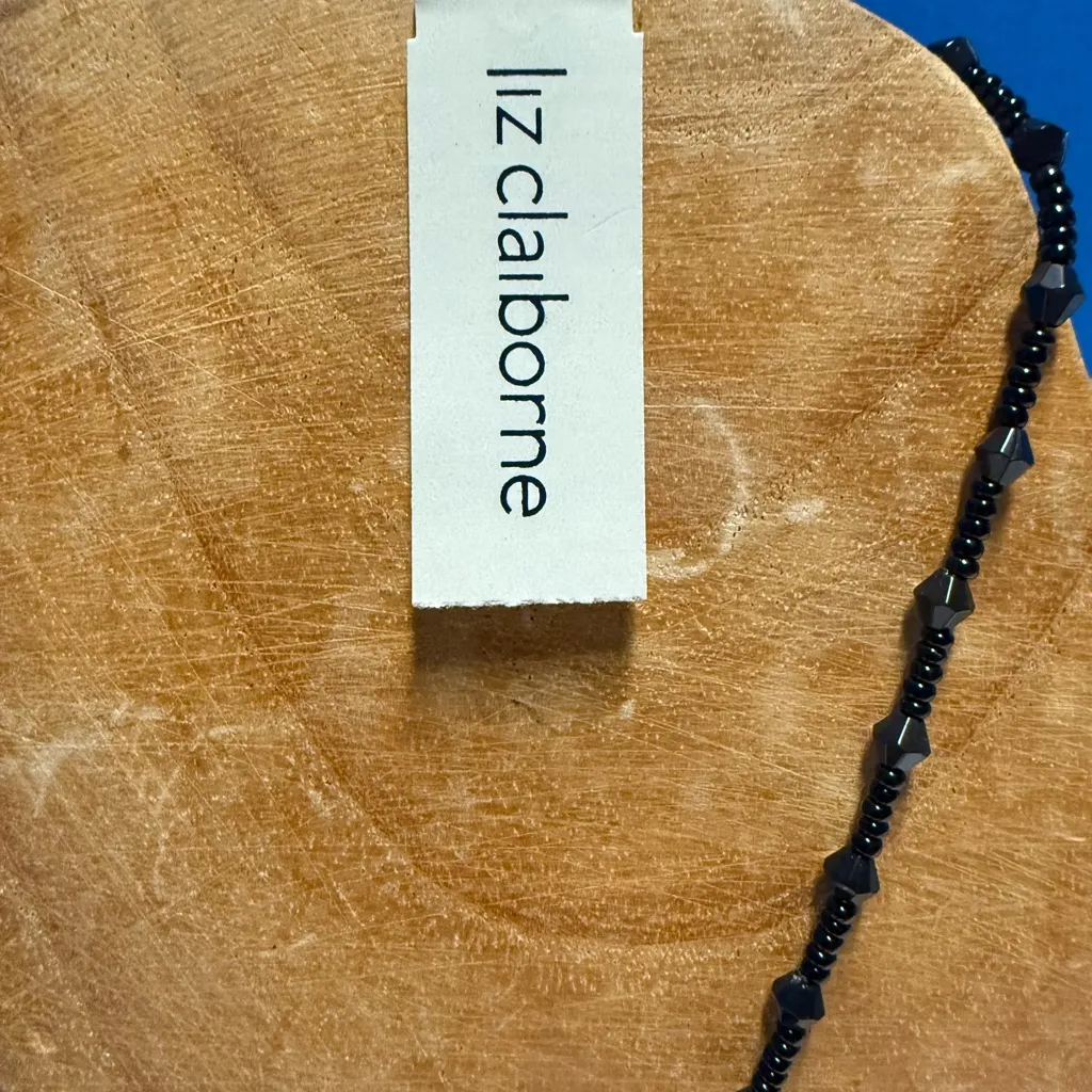 Liz Claiborne Black Beaded Necklace - Image 2