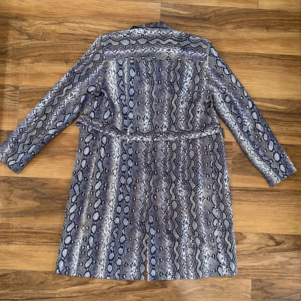 Vintage MICHAEL MICHAEL KORS purple snakeskin print cotton trench coat - Image 5