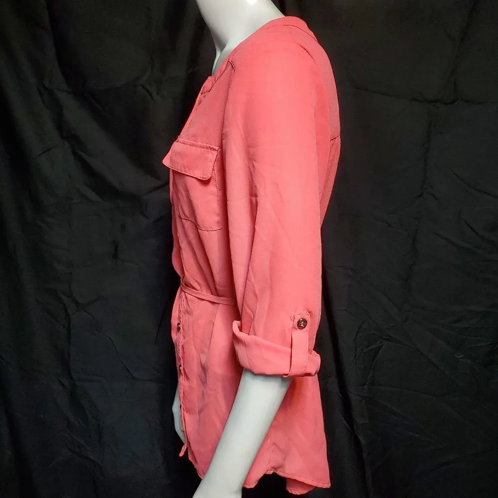 AB Studio  Pink Button Down Top (S) - Image 3