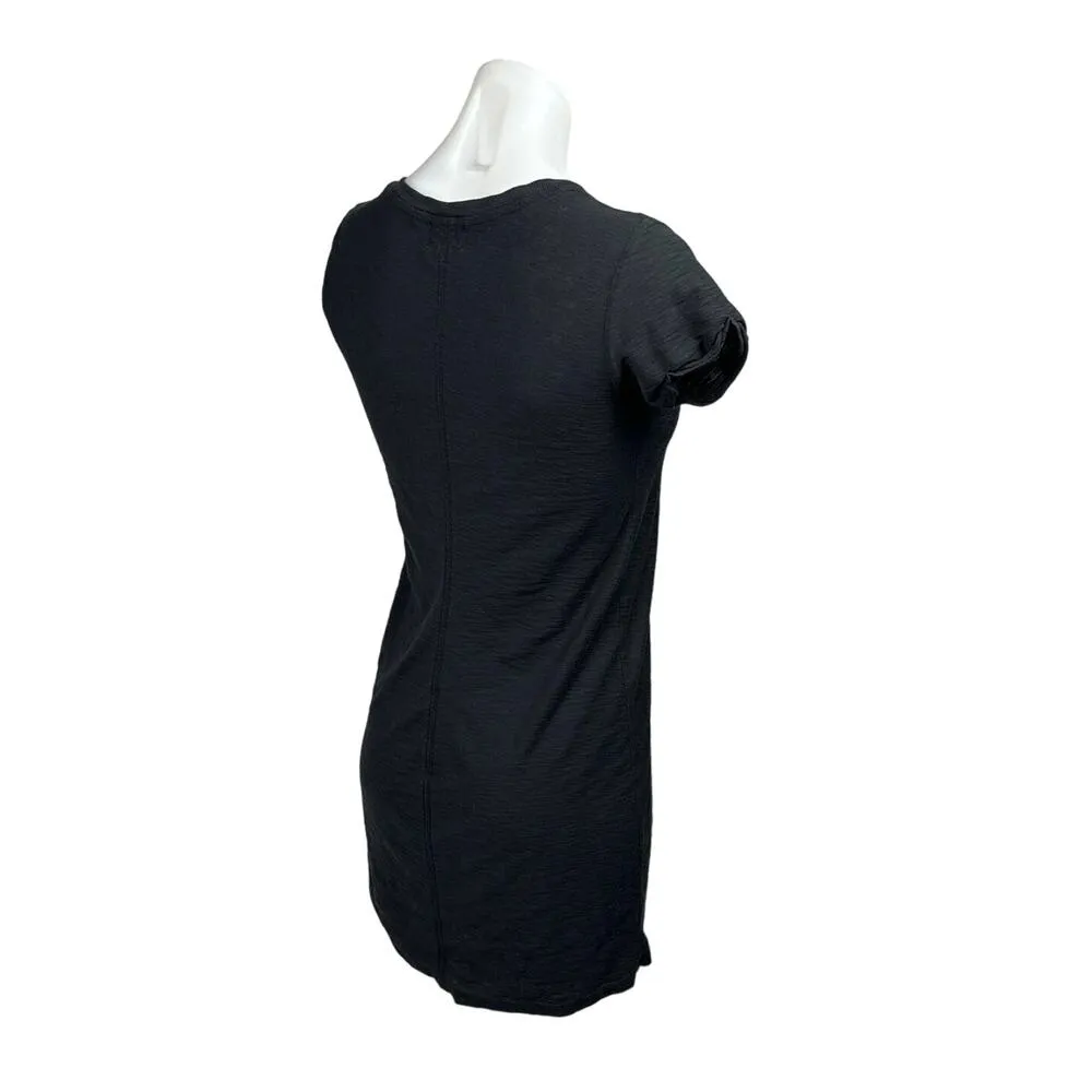 Nation Ltd Black Short Puff Sleeve Cotton Split Neck Mini T-Shirt Dress Size XS - Image 3