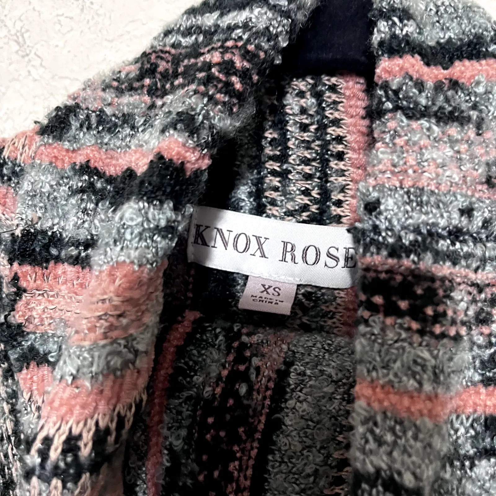 Knox Rose Womens Sweater Textured 3D Knit Cowl neck multi color sz S - Image 3