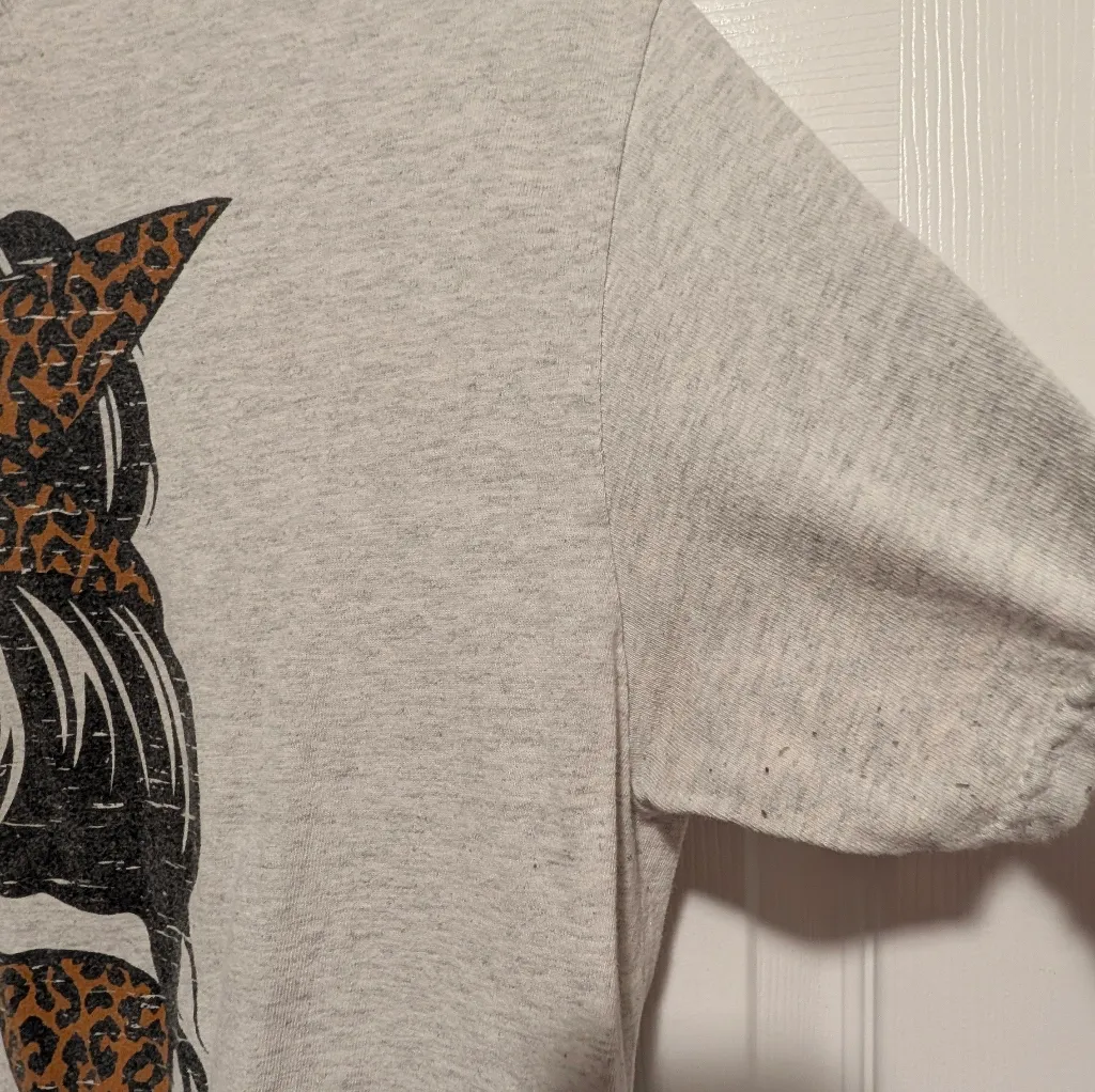 Gildan Gray Thankful Pumpkin Leopard Graphic Tee Fall Shirt M Pumpkin Casual - Image 5