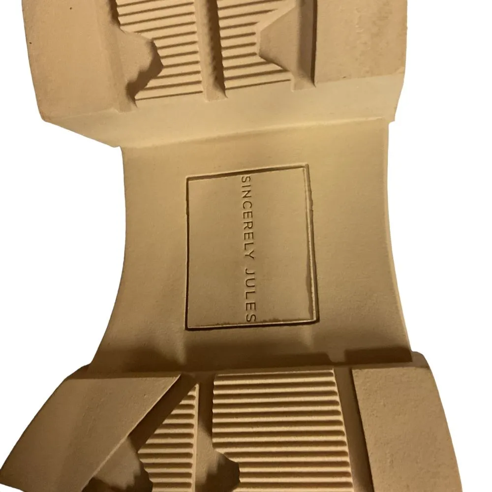 Sincerely Jules Dylan‎ Loafer Chunky Heels Size 10M Tan Beige Faux Leather - Image 8