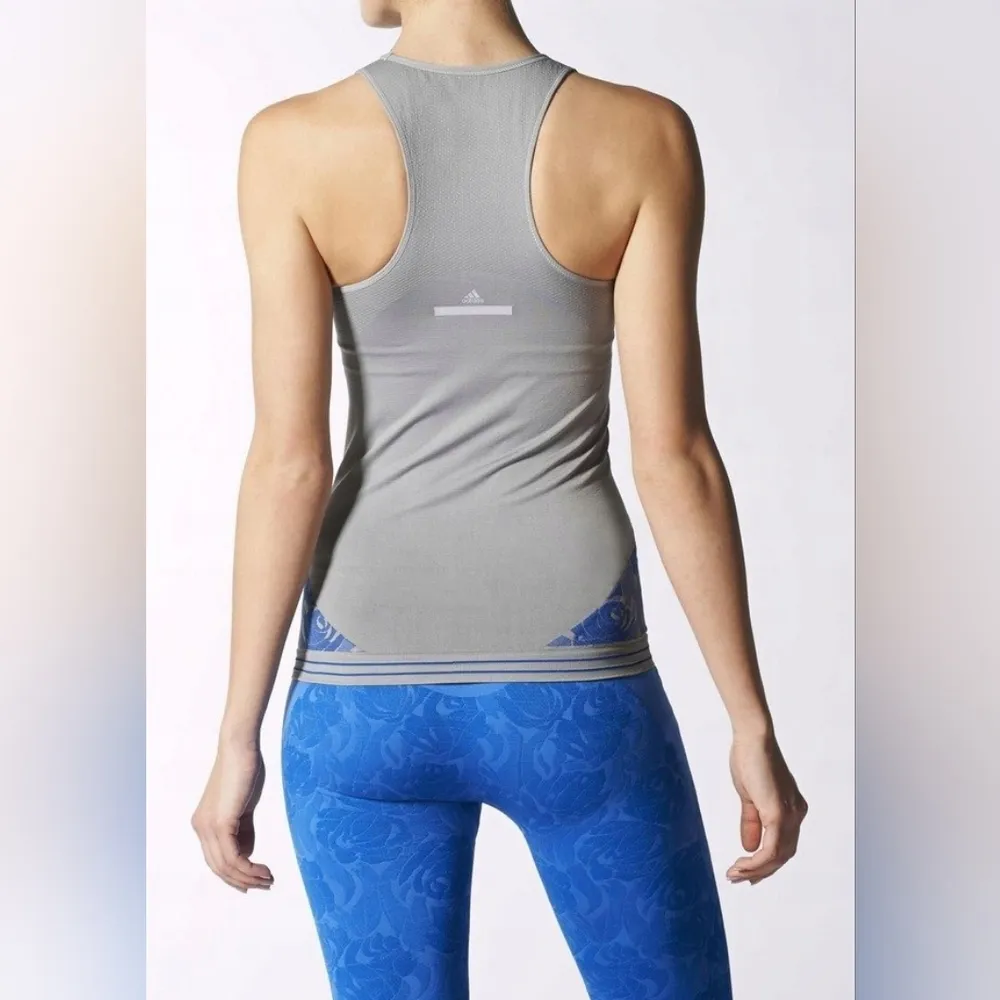 Adidas by Stella McCartney~ Seamless Tank in Ice Gray and Blue - Image 3