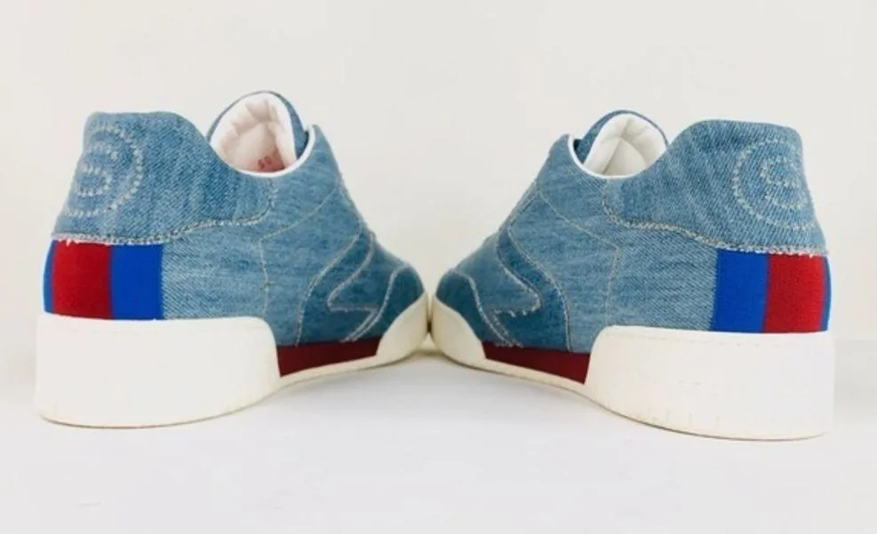 Stella McCartney Embroidered Denim Logo Sneakers - Image 9