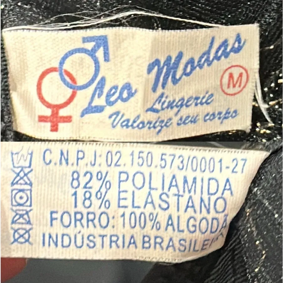 VTG Leo Modas Black Sheer Chemise With Gold Floral Embroidered Bodice Coquette - Image 7