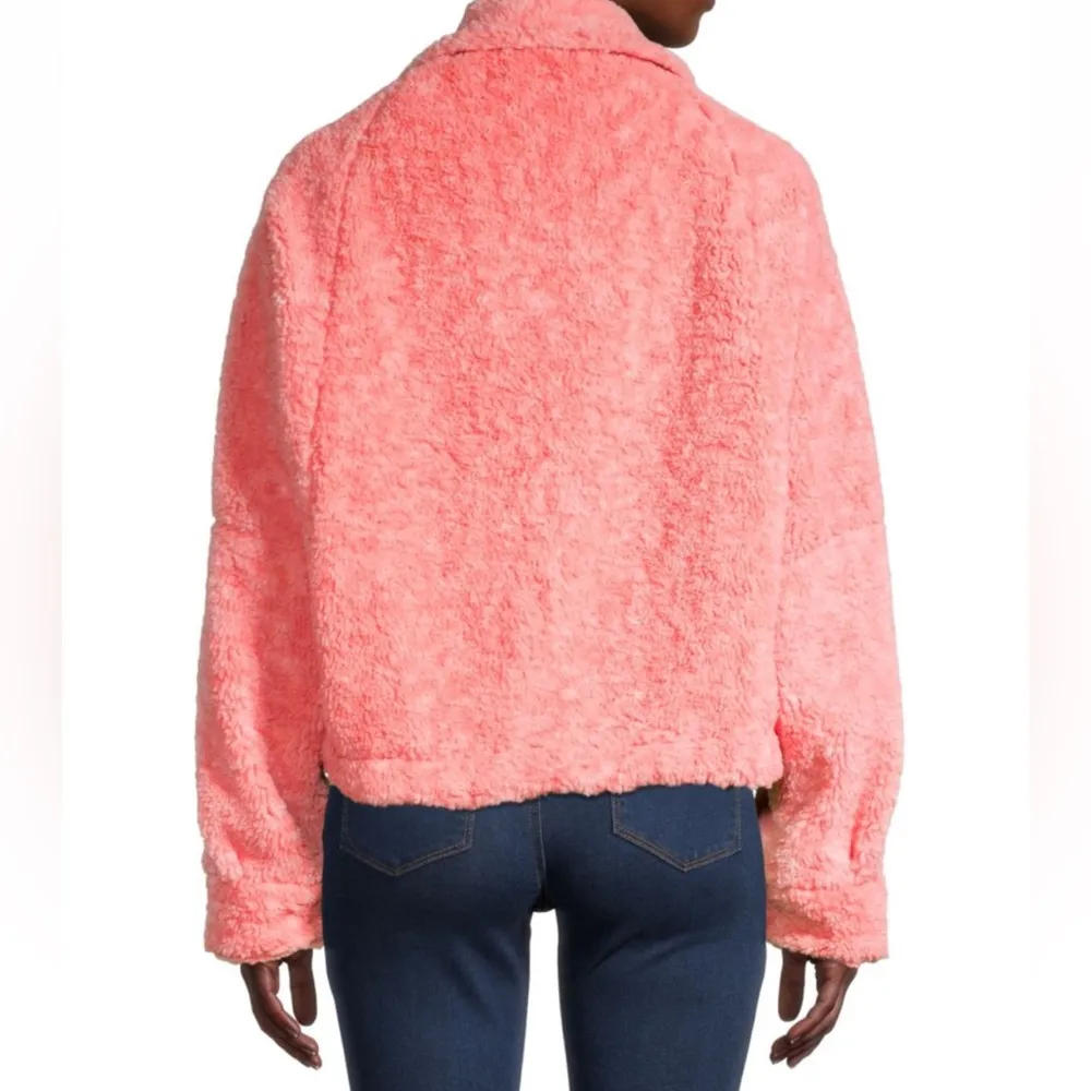 We The Free Pink Teddy Jacket Cropped Fuzzy - Image 2