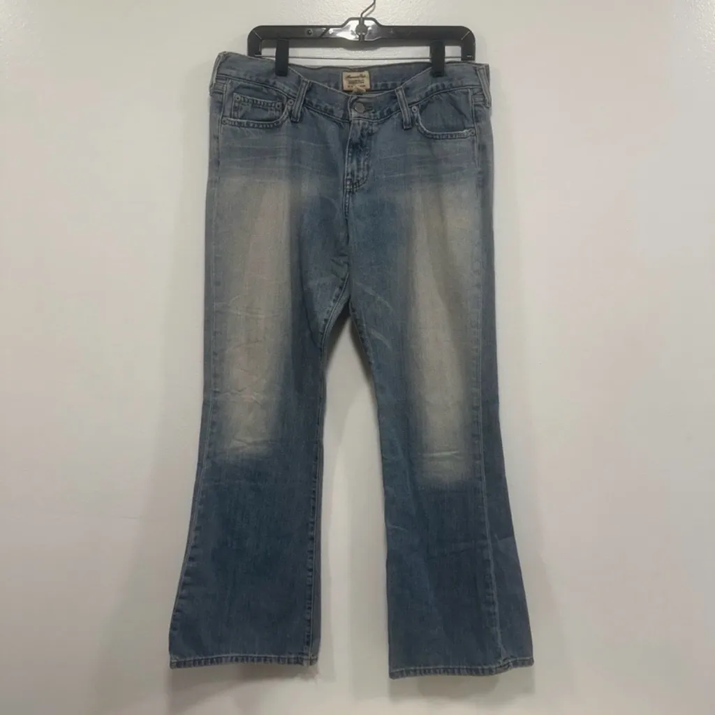 Abercrombie & Fitch Y2K vintage Light Blue Flare Jeans size 12R - Image 6
