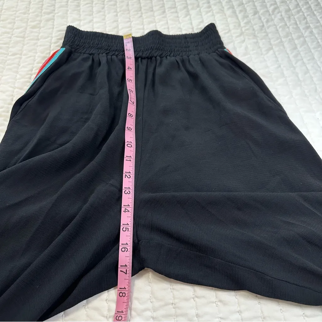 SFIZIO Made in Italy 100% Viscose Elegant Black Track Pants with Side Stripe Size XS - Image 6
