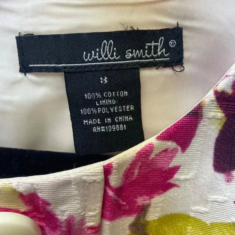 Willi Smith flowered(pink/green/cream) sleeveless dress size 8 - Image 2