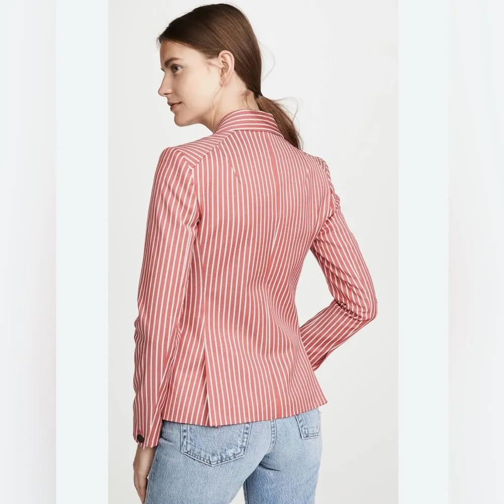 Rag & Bone Fletcher Stripe Blazer Red 14 - Image 16