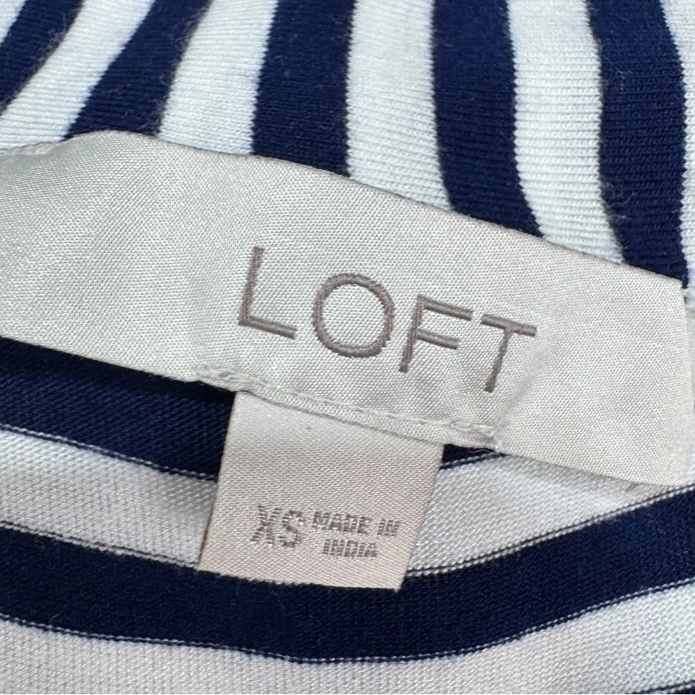 Loft‎ Nautical Stripes Knit Maxi Sundress Sleeveless Blue White XS - Image 10
