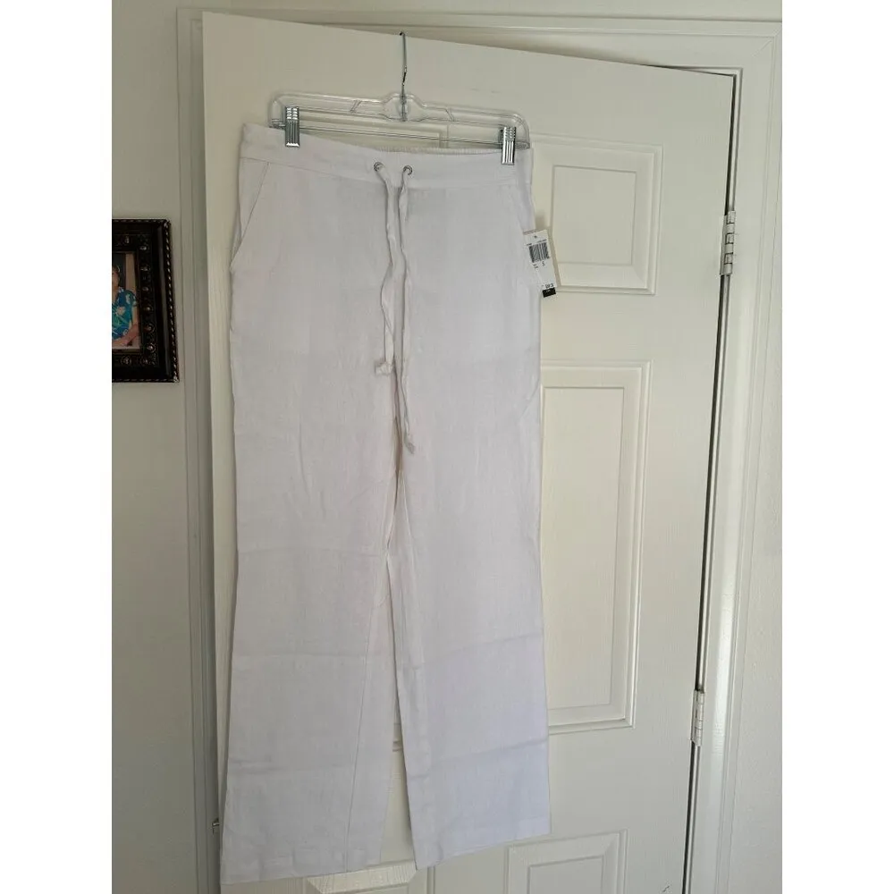 Chelsea & Theodore Womens Linen Pants Color Cloud White Size Small New Sku 1028 - Image 6