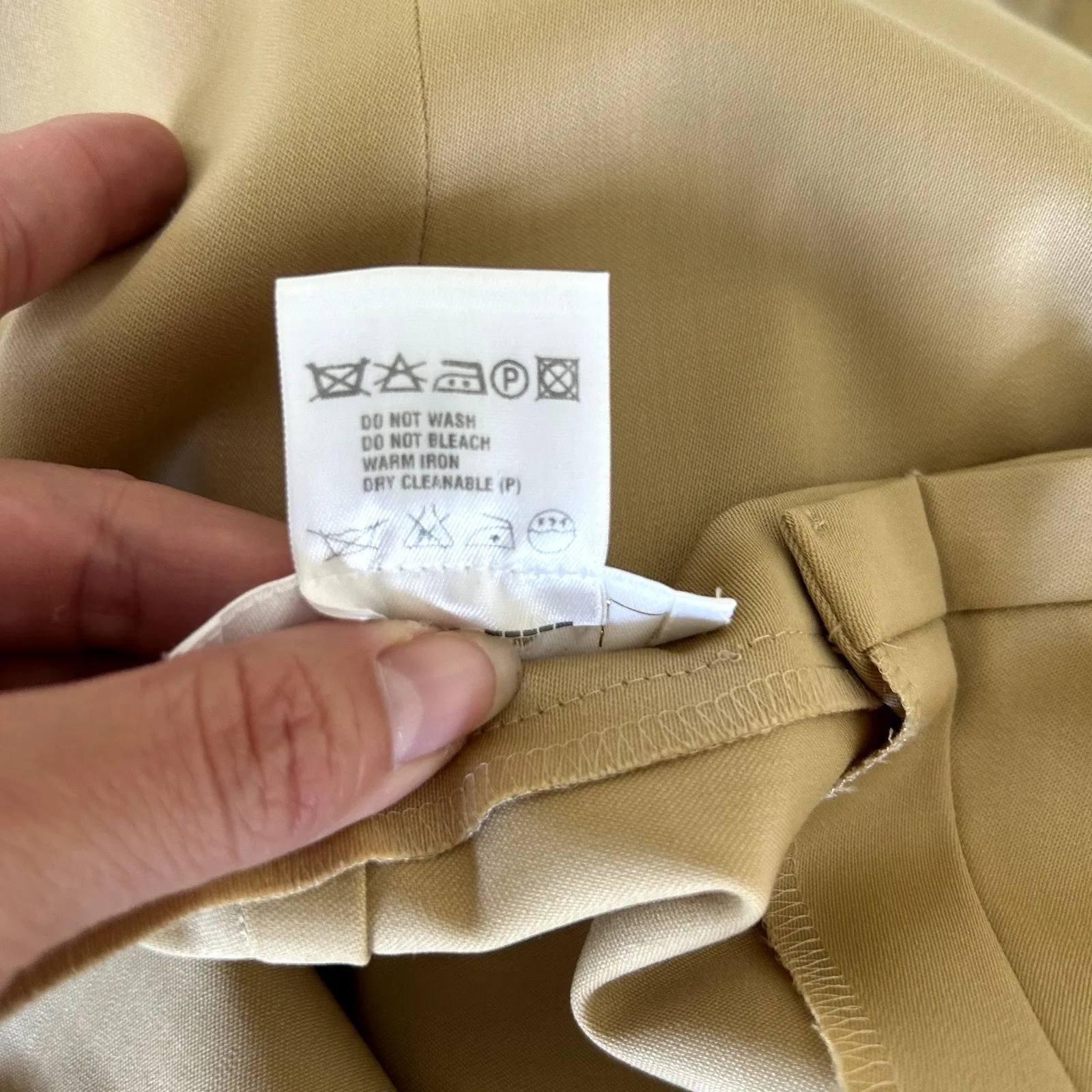 ESCADA Womens Beige Straight Leg Pants Beige New Wool Flat Front DE 44 / US L Tan Size L - Image 9