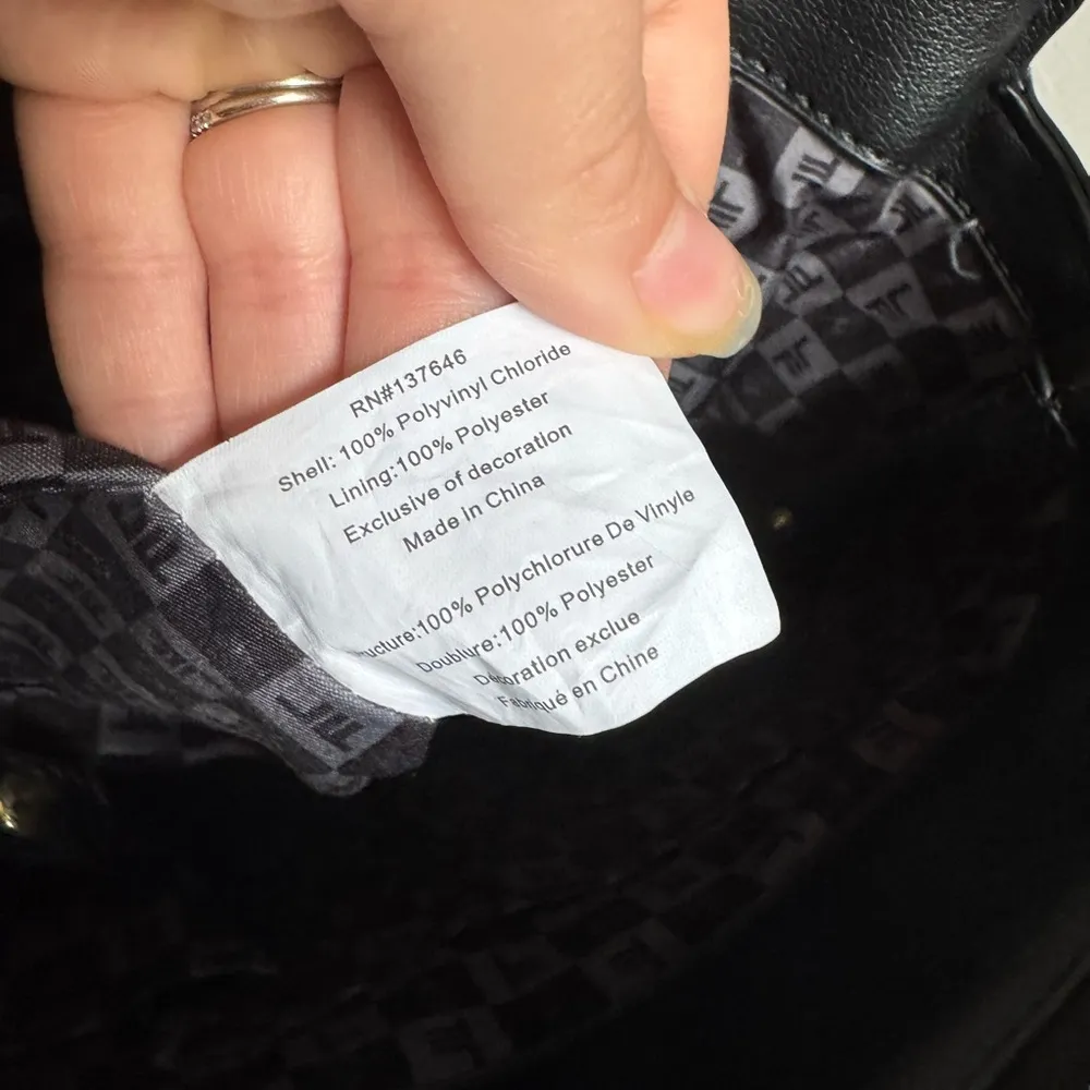 London Fog Stylish Black Faux Leather Convertible Backpack Bag Sleek Travel City - Image 4