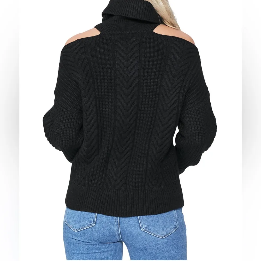 PAIGE Lorilee Cold Shoulder Turtleneck Wool Blend Sweater, Size L New w/Tag - Image 11