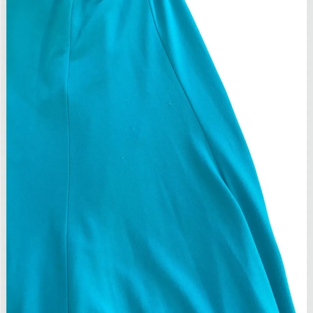 TALBOTS Aqua Sweetheart Bust Fit & Flare Sleeveless Tank Dress 4 Petites - Image 6