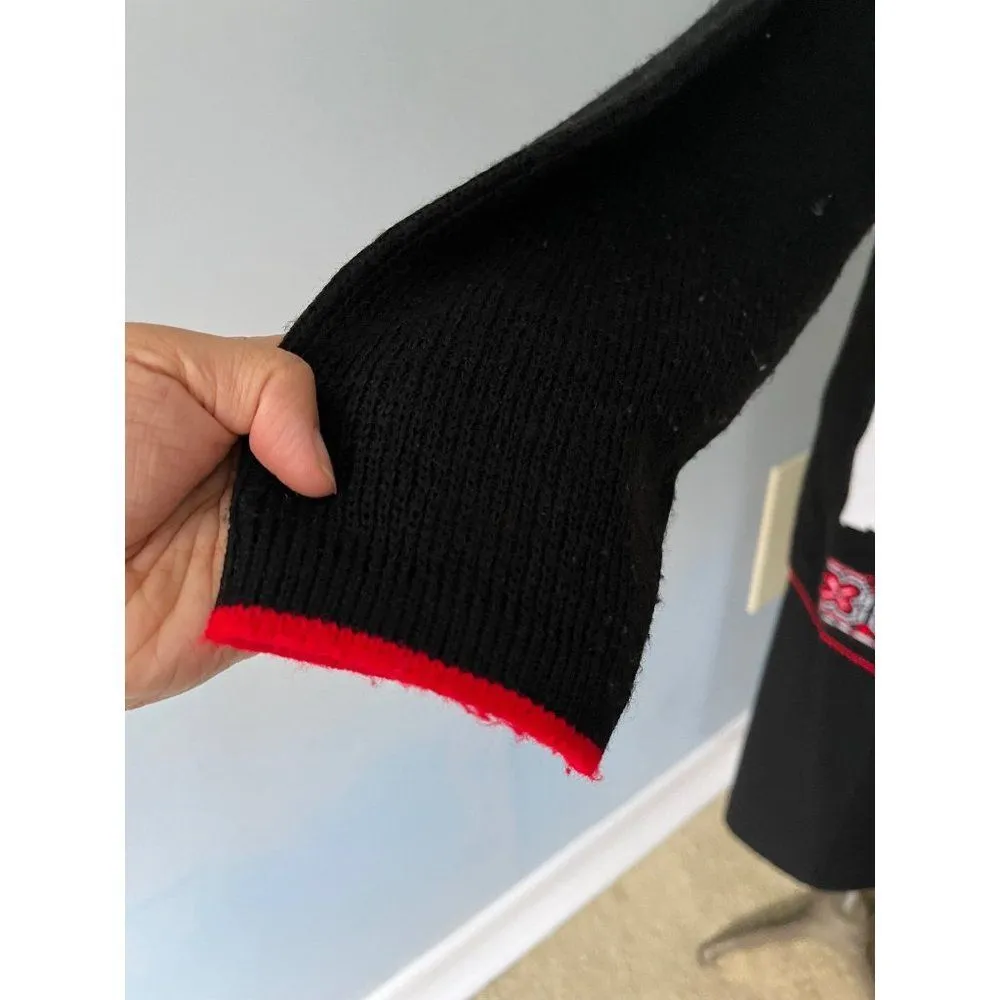 Vtg 80s pair of Christmas teddy bear sweater M ice skating winter holiday cute Blue Size M - Image 6