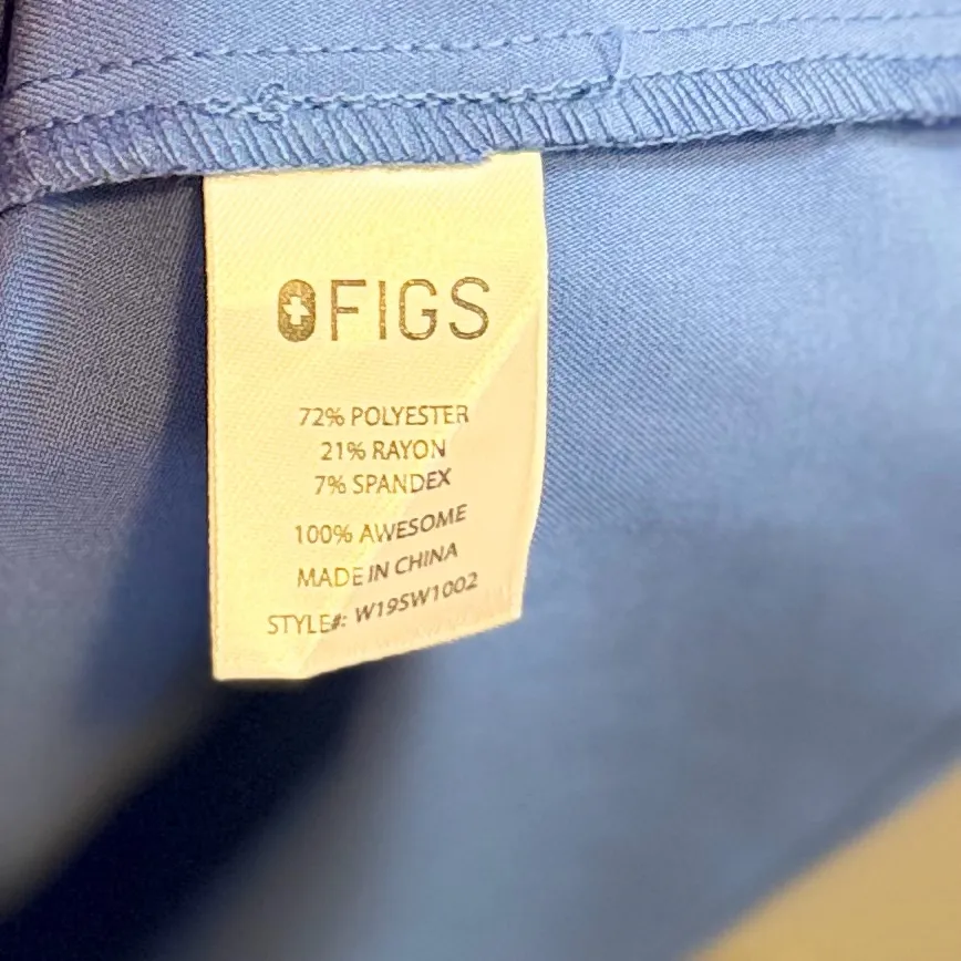 FIGS Bundle -  Women's Ceil Blue Scrub Tops (x2) - Image 8