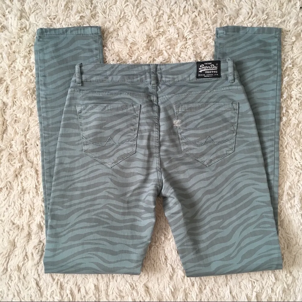 Vintage SuperDry Standard Blue Skinny Jeans 28 - Image 5