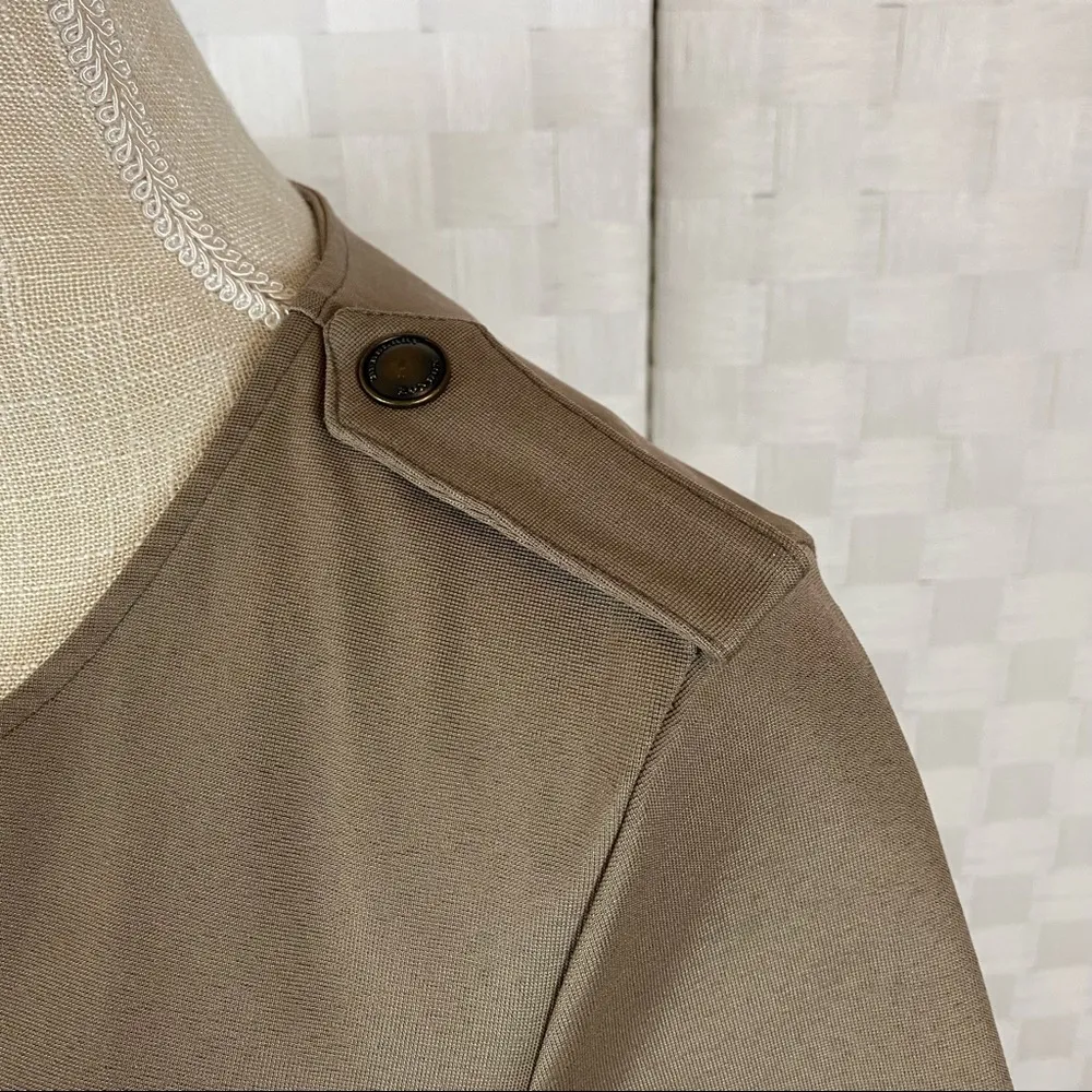 Burberry  Olive Brown Front Ruched Jersey Dress - Image 7