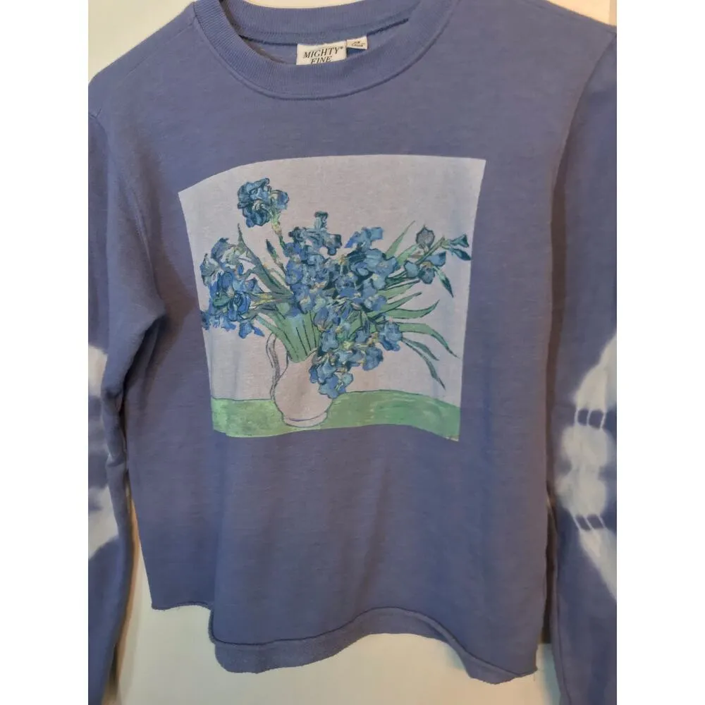 Mighty Fine blue floral soft pullover sweater - Image 4