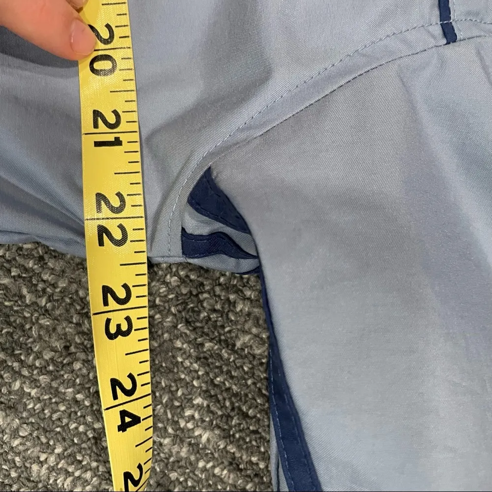 Vintage Adidas Sz Medium Windbreaker Jacket Blue Periwinkle Stripe Sleeves - Image 13