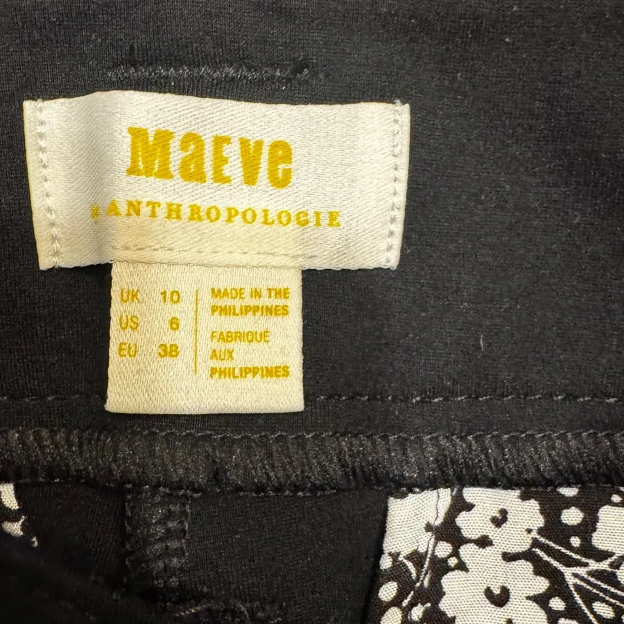 Maeve Anthropologie Black Tailored Straight-Leg Pants | Stretch Viscose | Size 6 - Image 5