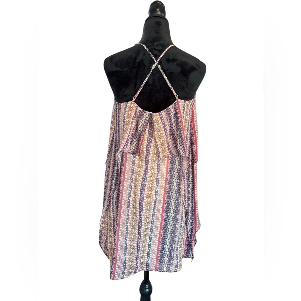BCBGMAXAZRIA Boho Striped Criss Cross Maxi Dress Flowy Summer Festival Size S - Image 5