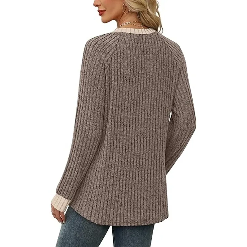 Lightweight Long Sleeve Sweater Dressy Casual Shirts for Women - Image 3