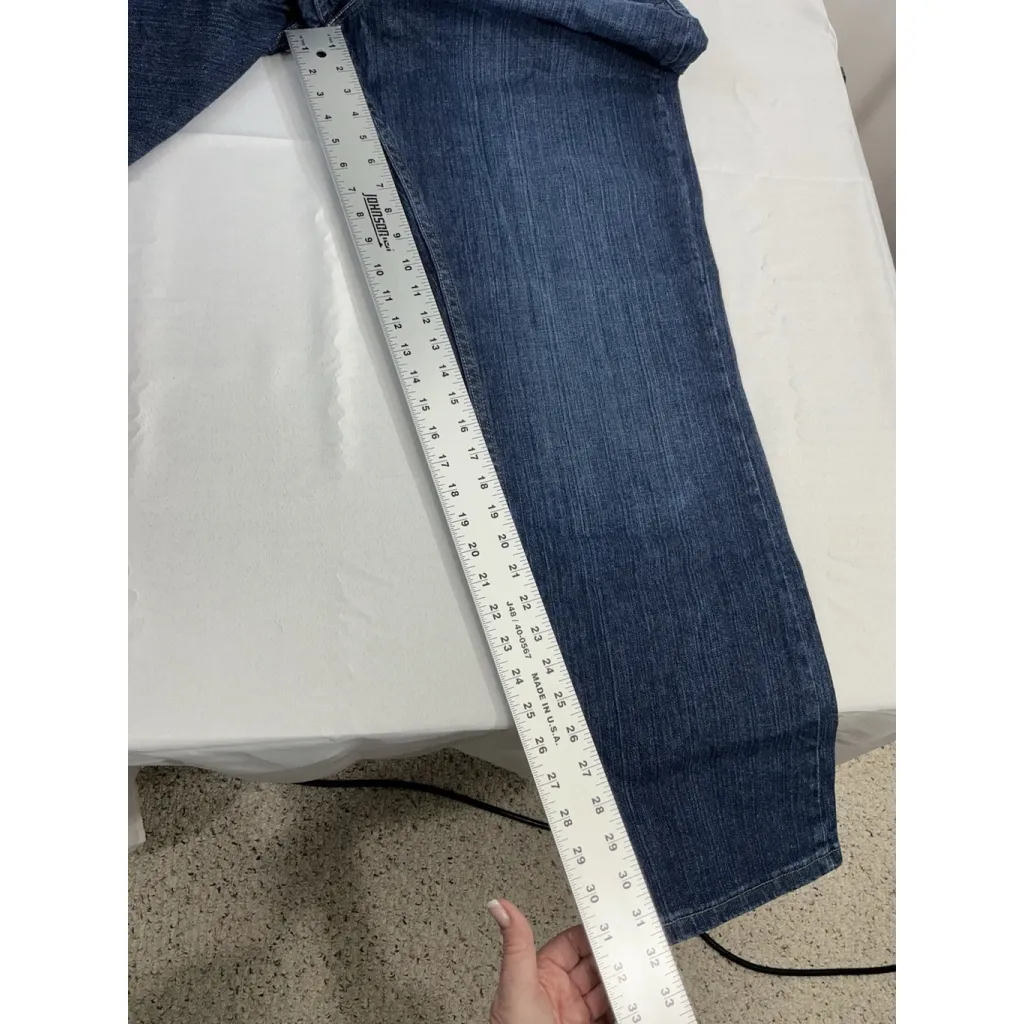 Womans Lee Riders 18 M Stretch Straight Stretch Blue Jeans - Image 7